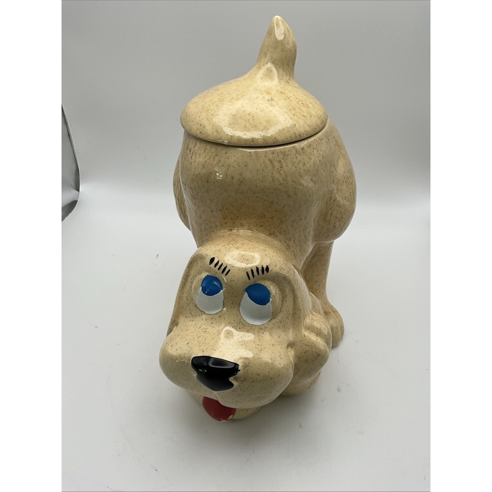 McCoy Thinking Puppy Hound Dog Yellow/ Tan Cookie Jar 0272-USA Vintage NICE